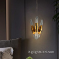 Lampada a sospensione a LED in oro decorativo per interni in vetro per camera da letto